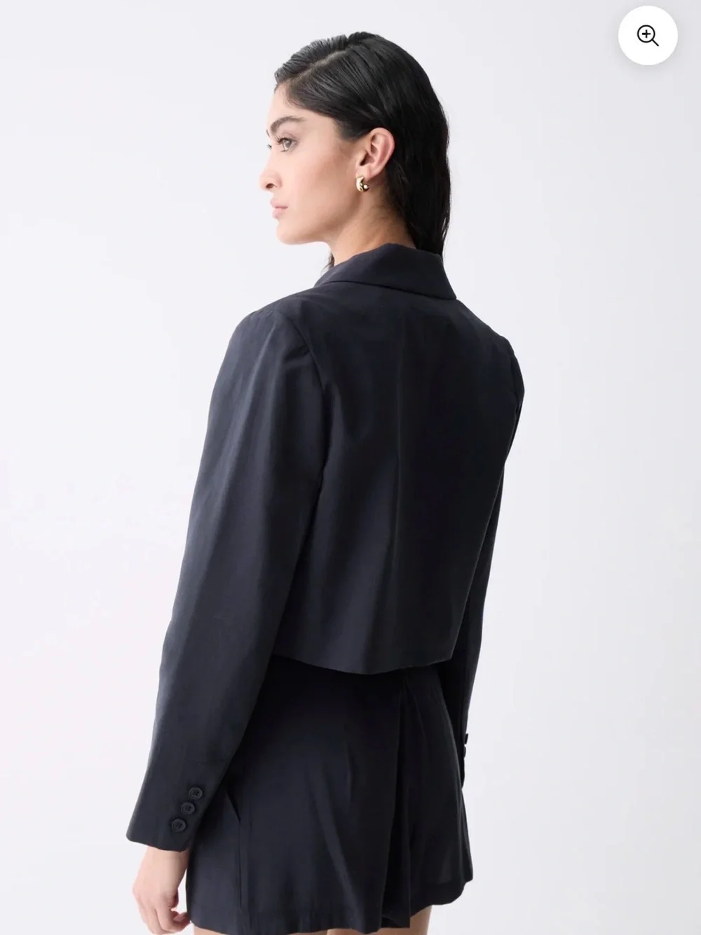 Deluc Catarina Cropped Navy Double-Breasted Blazer w/Matching Shorts Size M